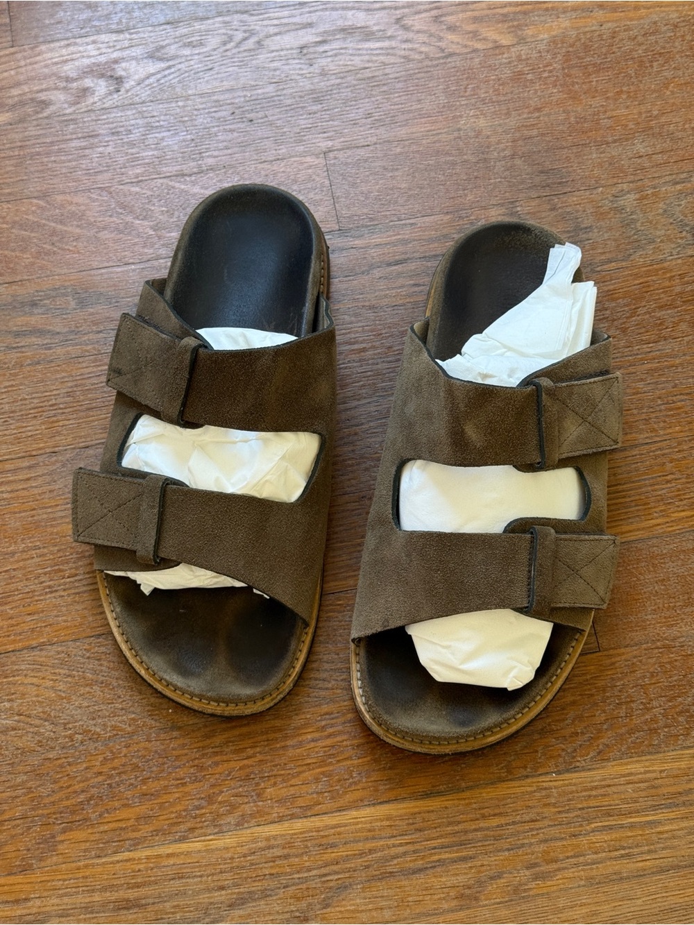 Todd Snyder Double-Strap Suede Slide Sandals - Picture 2 of 6